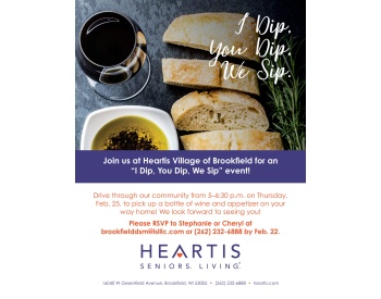Heartis Brookfield wine event flyer