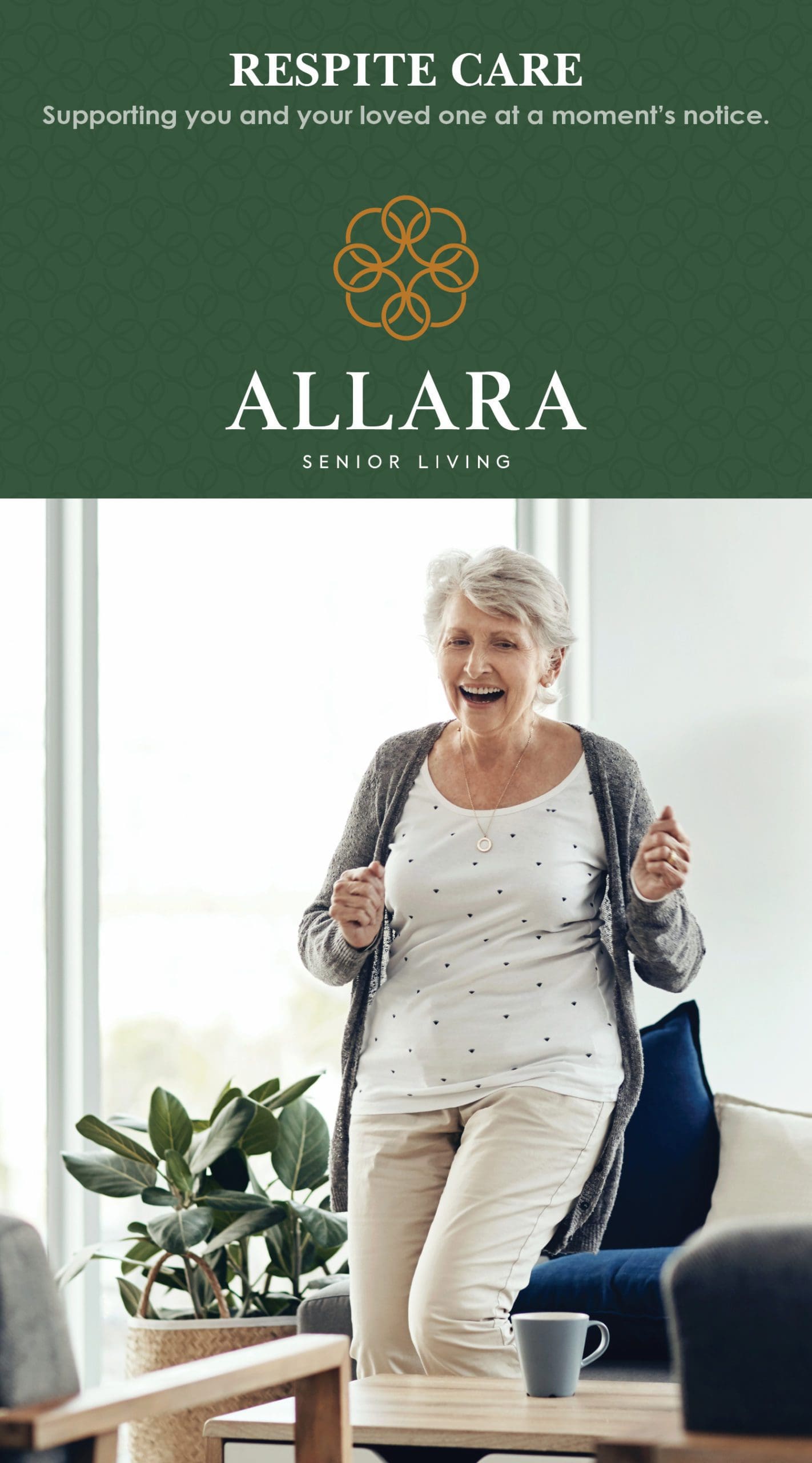 Allara Respite Care palm card