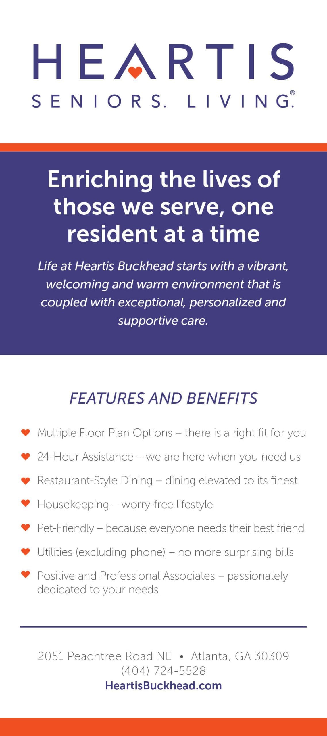 Heartis Buckhead marketing rack card