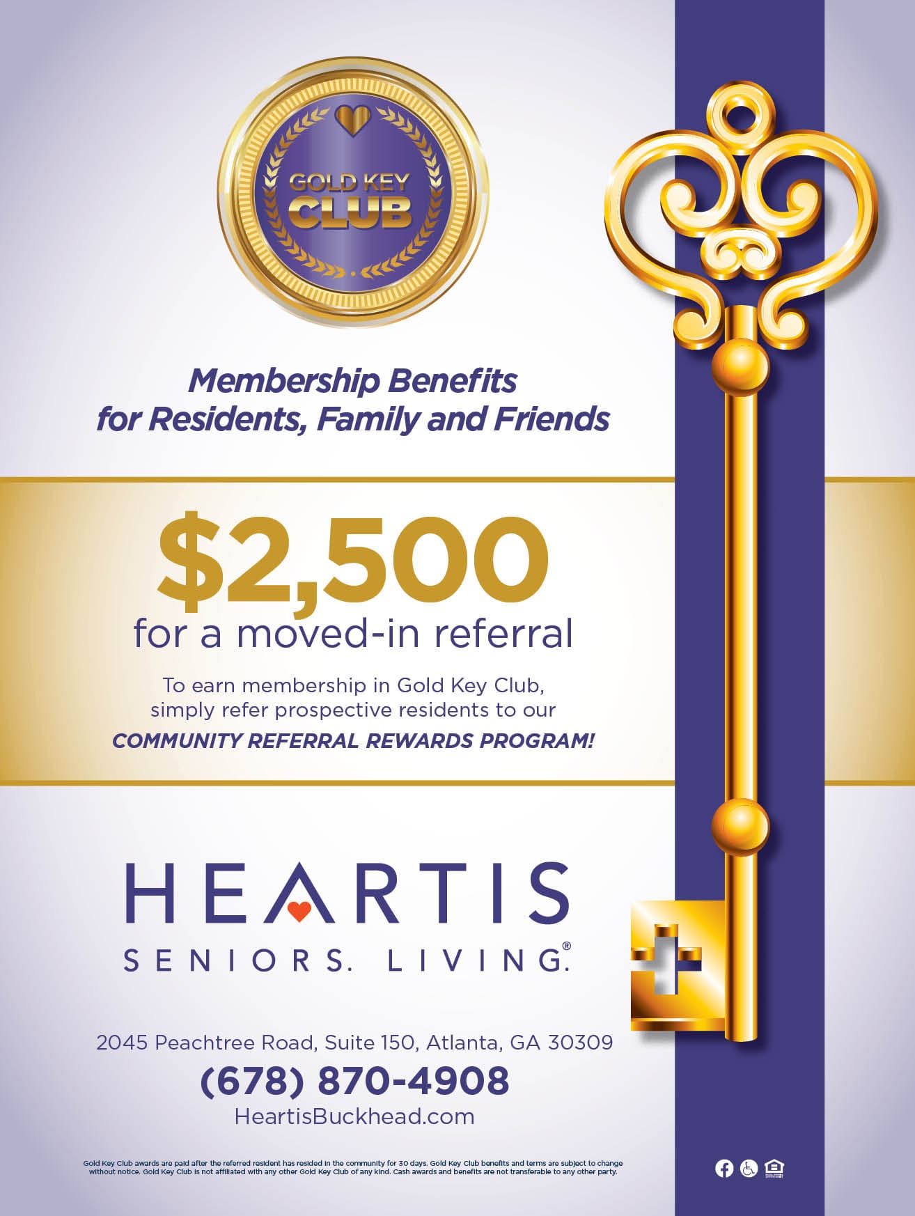 Heartis Buckhead $2,500 Gold Key Club poster