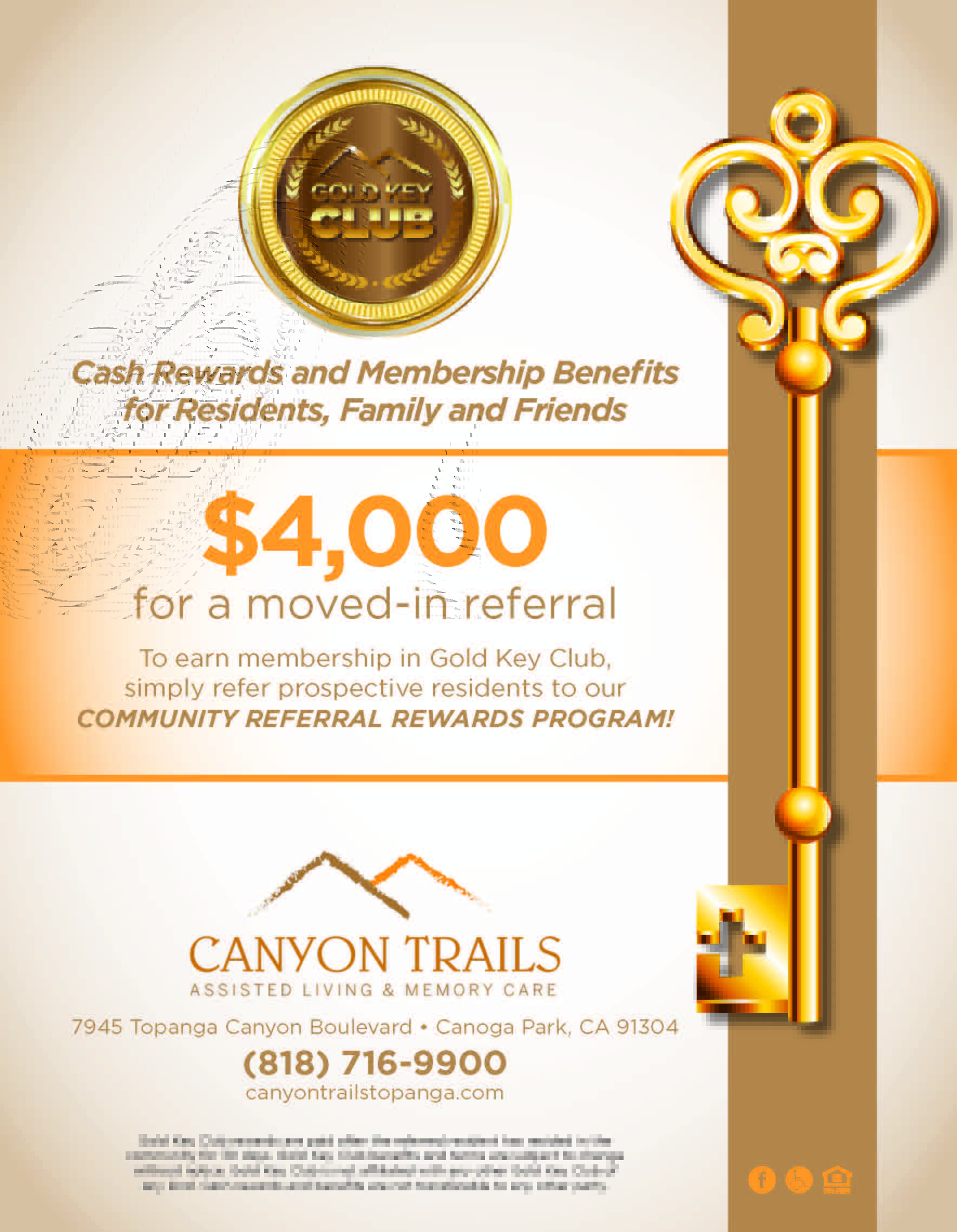 Canyon Trails $4,000 Gold Key Club flyer