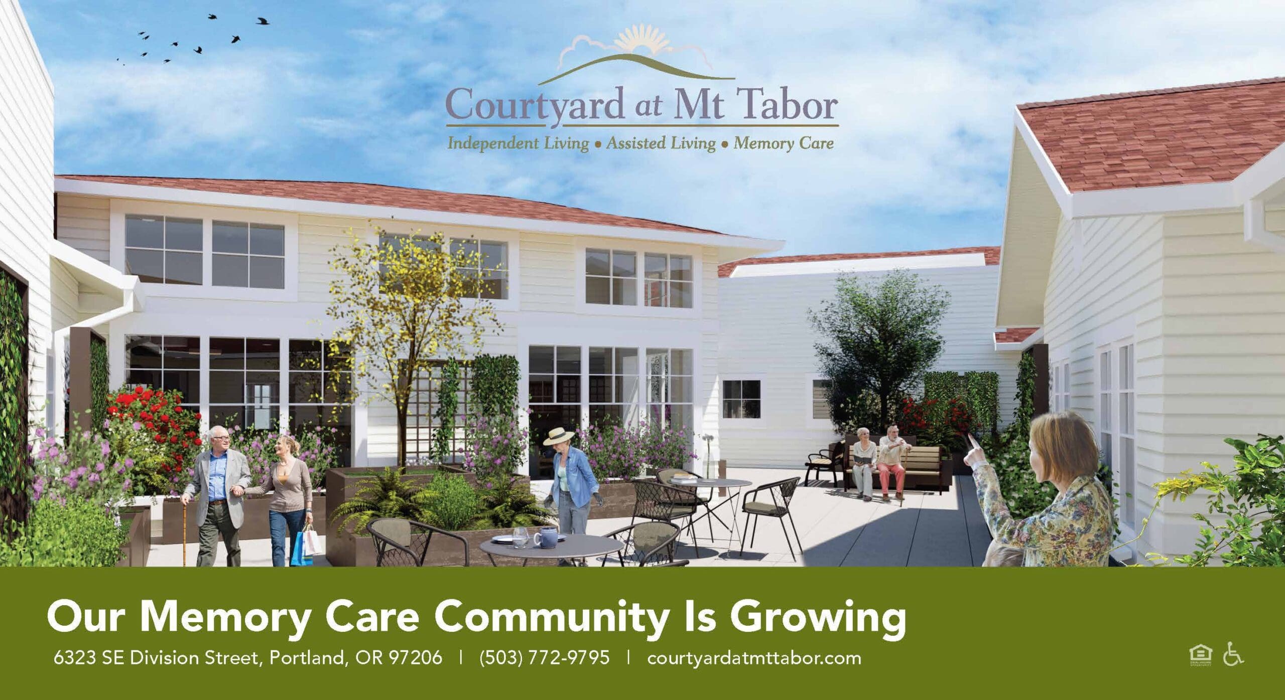 Courtyard at Mt. Tabor Generations Memory Care expansion  postcard
