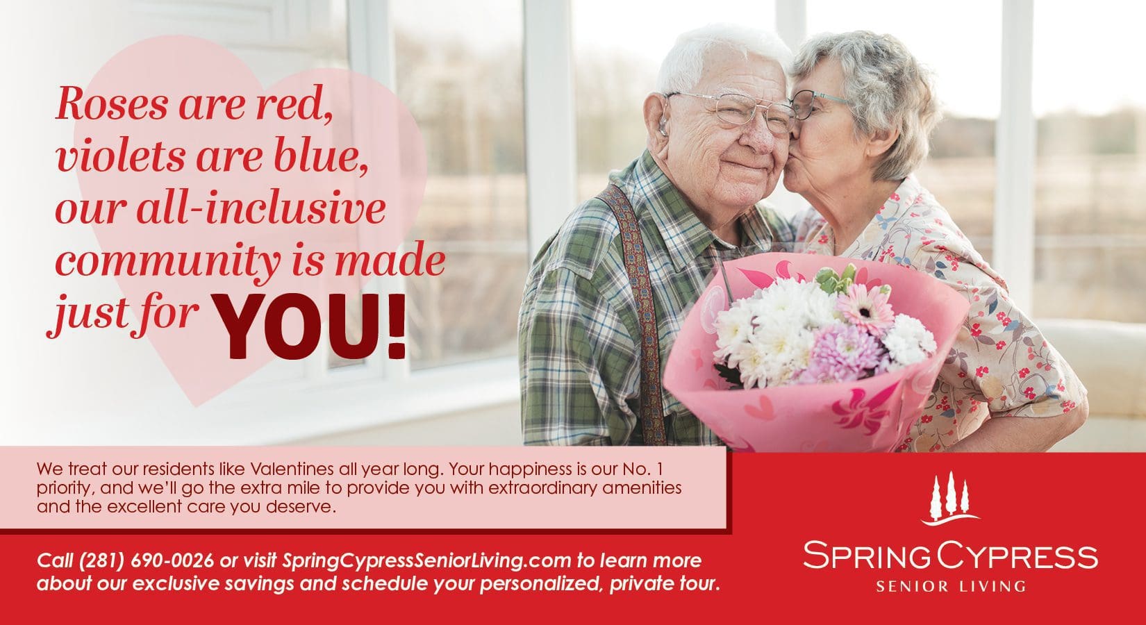 Spring Cypress Valentine's postcard