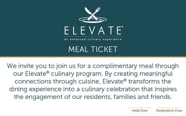 Sterling Ridge meal ticket