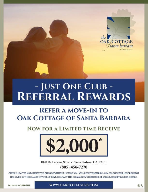 Oak Cottage of Santa Barbara $2,000 Just One Club flyer