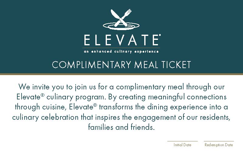 Windchime of Marin Elevate meal ticket