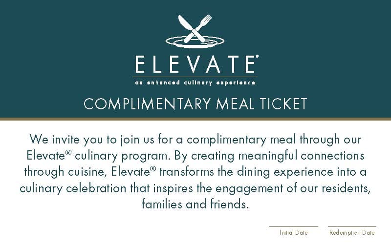The Terraces of Roseville meal ticket