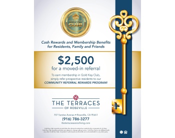 The Terraces of Roseville $2,500 Gold Key Club flyer