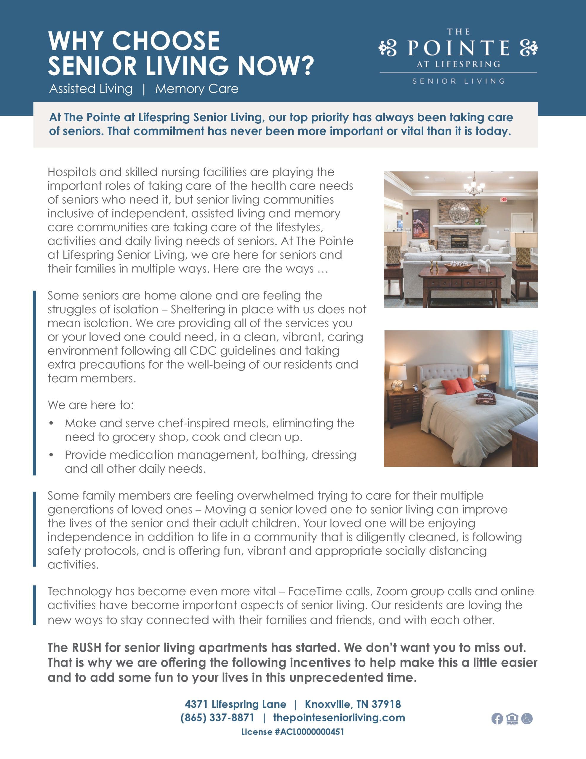 The Pointe at Lifespring premier membership flyer