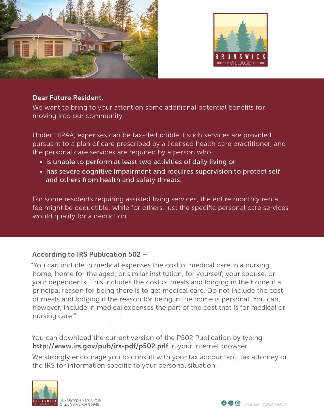 Brunswick Village HIPAA flyer
