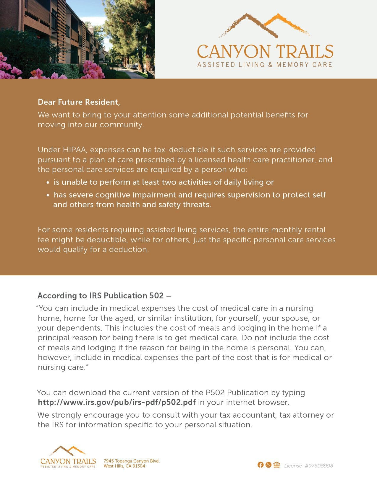 Canyon Trails HIPAA flyer