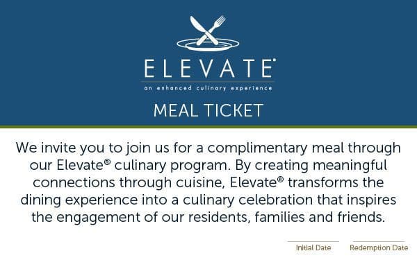 The Village at Southlake elevate meal ticket
