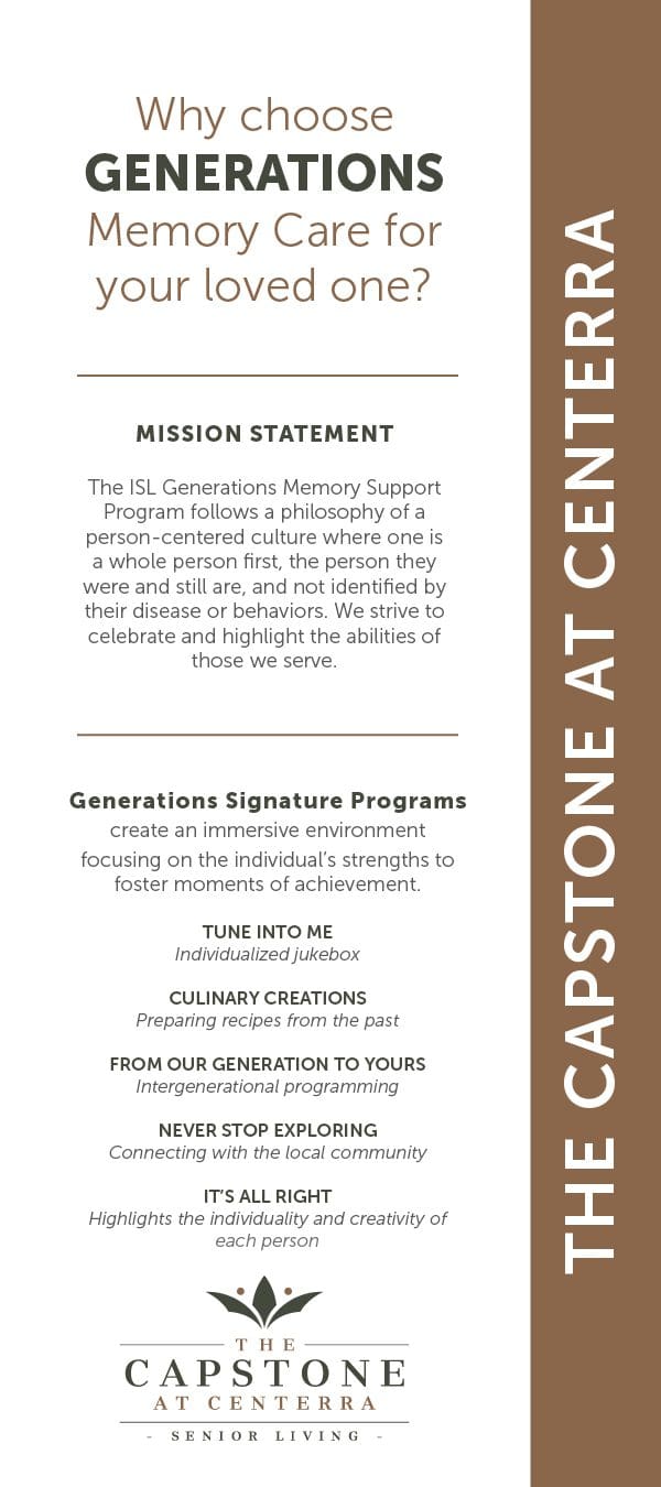 Capstone at Centerra Generations rack card