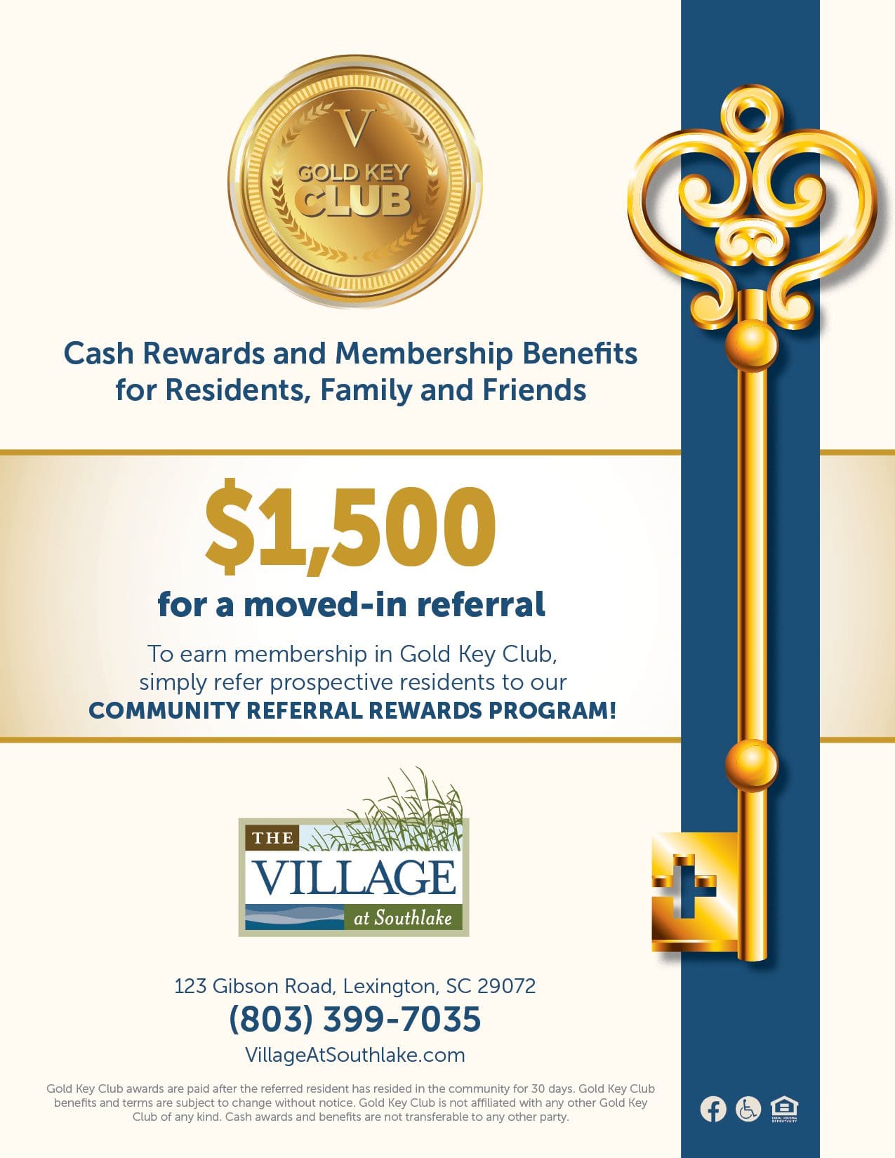 The Village at Southlake gold key club flyer