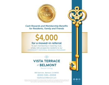 Vista Terrace of Belmont gold key club flyer