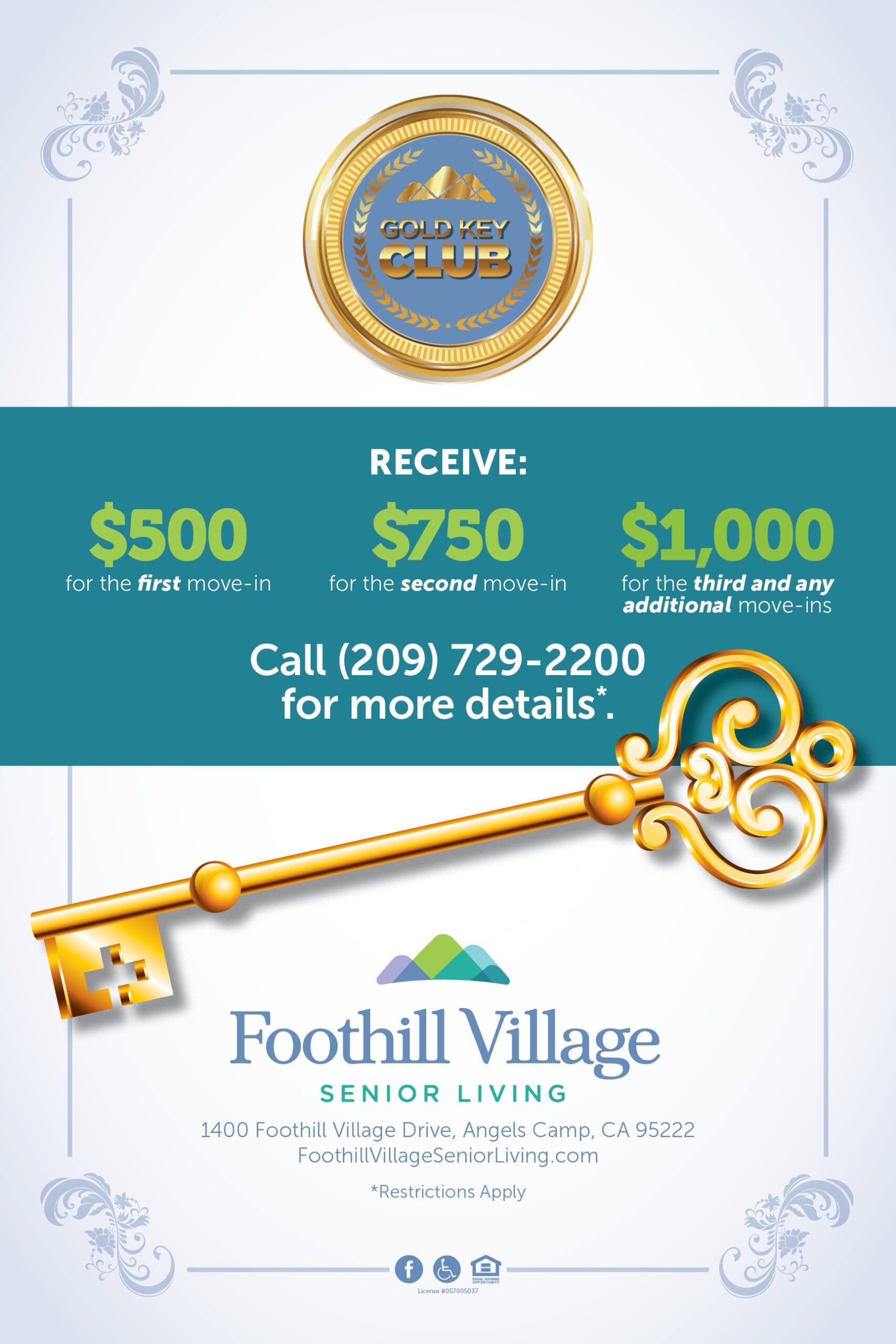 Foothill Village Gold Key Club poster