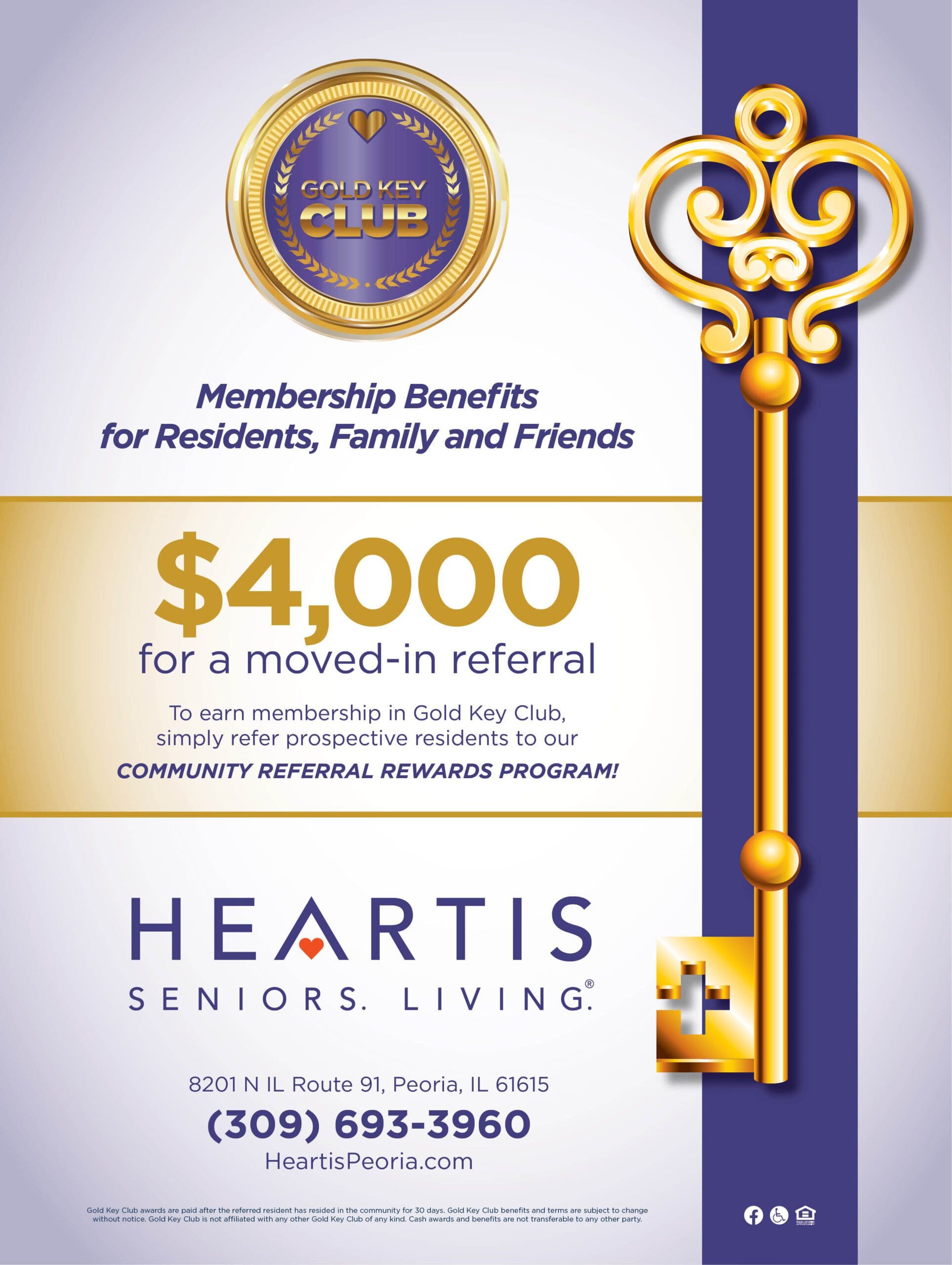 Heartis Peoria $4,000 Gold Key Club poster