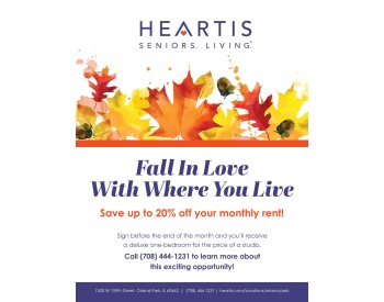 Heartis Orland Park fall rent special flyer